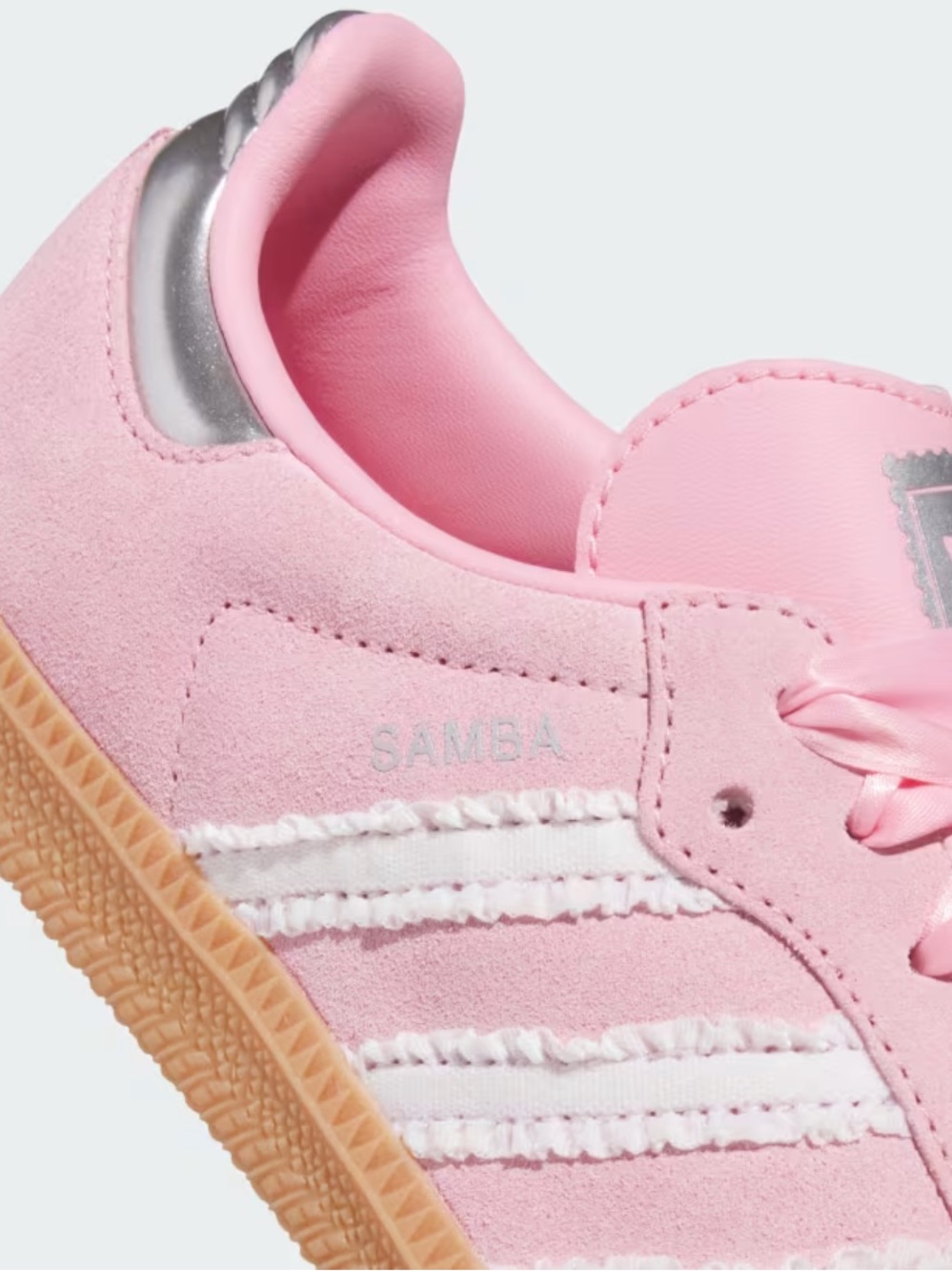 NWT adidas Samba Pink Satin and White Ruffle - Picture 5 of 16